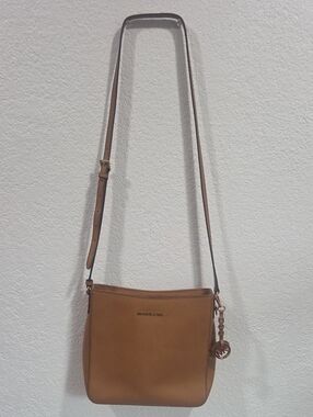 Michael Kors Camel Brown Leather Crossbody Bag